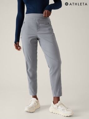 Athleta Light Gray Active Zip Pocket Leggings
